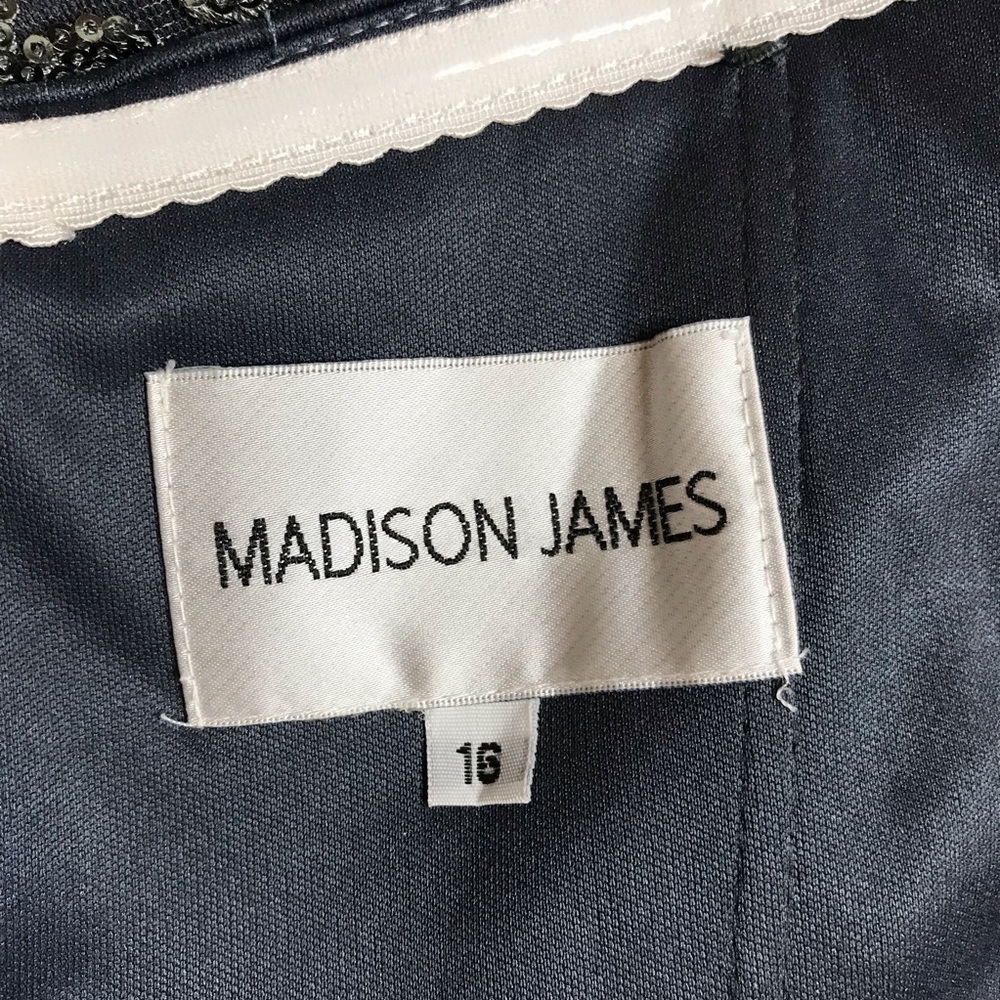 Madison James Strapless Pewter Prom Formal Dress - Picture 6 of 8